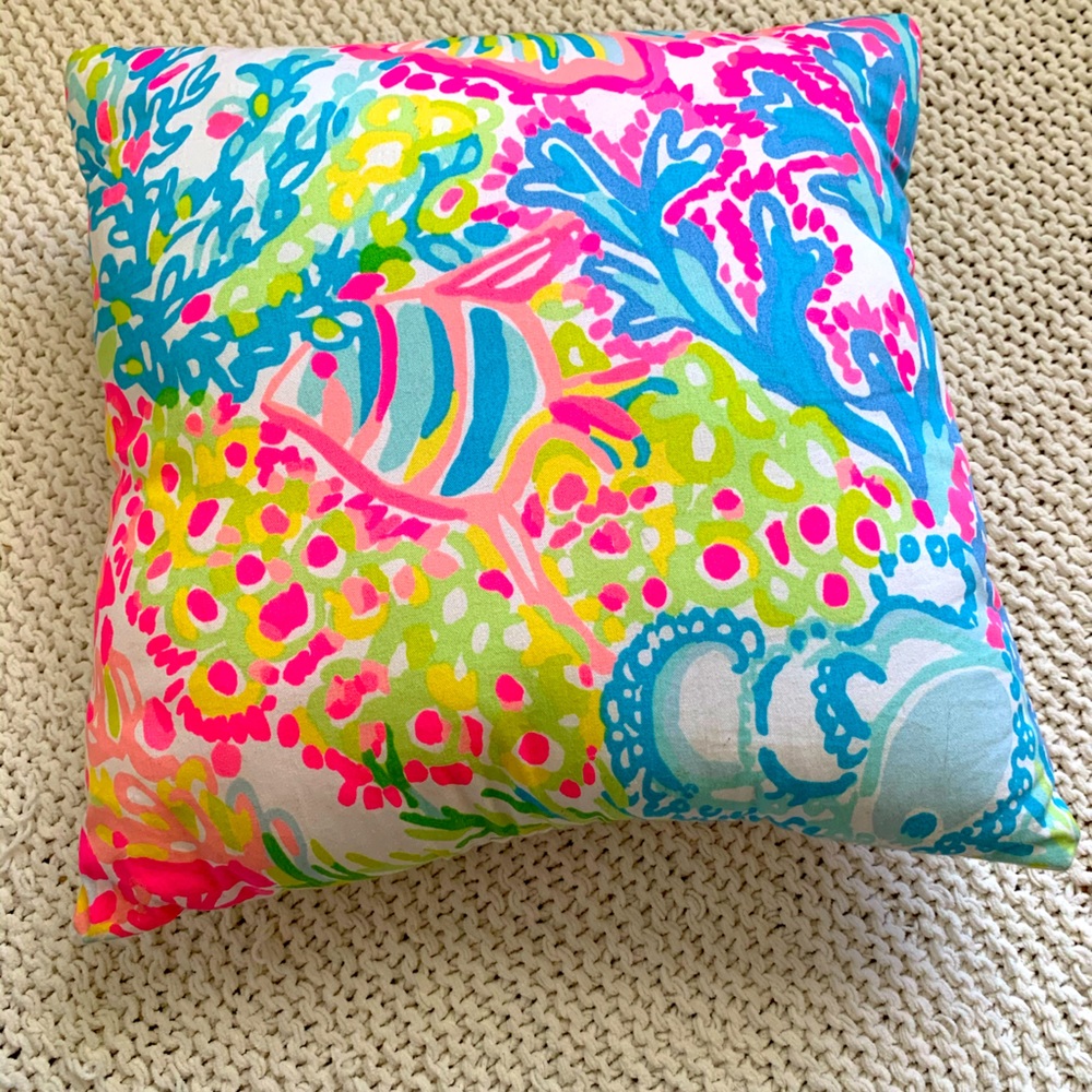 Lily Pulitzer 12”x12” Lovers Coral Fabric Pillow